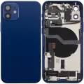 Back Housing W/ Charging Port Flex & Small Parts  For iPhone 12 (EU / Global Version) (Used OEM Pull: Grade B) (Blue)