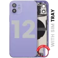 Back Housing W/ Charging Port Flex & Small Parts  For iPhone 12 (EU / Global Version) (Used OEM Pull: Grade C) (Purple)