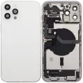 Back Housing W/ Charging Port Flex & Small Parts  For iPhone 12 Pro Max (EU / Global Version) (Used OEM Pull: Grade B) (Silver)
