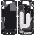 Mid-Frame Housing W/ Charging Port Flex & Small Parts  For iPhone 17 (US Version) (Used OEM Pull: Grade A) (Black)