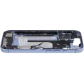 Mid-Frame Housing W/ Charging Port Flex & Small Parts  For iPhone 17 (US Version) (Used OEM Pull: Grade A) (Mist Blue)
