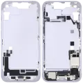 Mid-Frame Housing  W/ Charging Port Flex & Small Parts  For iPhone 14 (US Version) (Used OEM Pull: Grade C) (Purple)