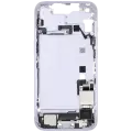 Mid-Frame Housing  W/ Charging Port Flex & Small Parts  For iPhone 14 (US Version) (Used OEM Pull: Grade C) (Purple)