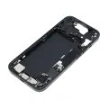 Mid-Frame Housing  W/ Charging Port Flex & Small Parts  For iPhone 15 (US Version) (Used OEM Pull: Grade B) (Black)