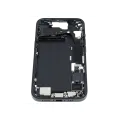 Mid-Frame Housing  W/ Charging Port Flex & Small Parts  For iPhone 15 (US Version) (Used OEM Pull: Grade C) (Black)