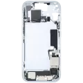Mid-Frame Housing  W/ Charging Port Flex & Small Parts  For iPhone 15 (US Version) (Used OEM Pull: Grade C) (Blue)