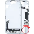 Mid-Frame Housing  W/ Charging Port Flex & Small Parts  For iPhone 15 (US Version) (Used OEM Pull: Grade A) (Blue)