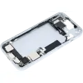 Mid-Frame Housing  W/ Charging Port Flex & Small Parts  For iPhone 15 (US Version) (Used OEM Pull: Grade A) (Blue)