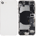Back Housing W/ Charging Port Flex and Small Components Pre-Installed For iPhone SE (2022) (Used OEM Pull: Grade A) (Starlight)