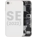 Back Housing W/ Charging Port Flex and Small Components Pre-Installed For iPhone SE (2022) (Used OEM Pull: Grade B) (Starlight)