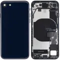 Back Housing W/ Charging Port Flex and Small Components Pre-Installed For iPhone SE (2022) (Used OEM Pull: Grade C) (Midnight)
