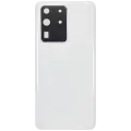Back Cover Glass With Camera Lens For Samsung Galaxy S20 Ultra 5G (No Logo) (Aftermarket Plus) (Cloud White)