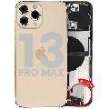 Back Housing W/ Charging Port Flex & Small Parts  For iPhone 13 Pro Max (US Version) (Used OEM Pull: Grade C) (Gold)