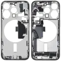 Mid-Frame Housing  W/ Charging Port Flex & Small Parts  For iPhone 15 Pro (US Version) (Used OEM Pull: Grade B) (White Titanium)