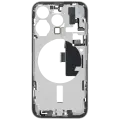 Mid-Frame Housing  W/ Charging Port Flex & Small Parts  For iPhone 15 Pro (US Version) (Used OEM Pull: Grade B) (White Titanium)