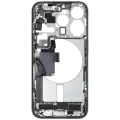 Mid-Frame Housing  W/ Charging Port Flex & Small Parts  For iPhone 15 Pro (US Version) (Used OEM Pull: Grade B) (White Titanium)