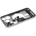 Mid-Frame Housing  W/ Charging Port Flex & Small Parts  For iPhone 15 Pro (US Version) (Used OEM Pull: Grade B) (White Titanium)