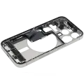 Mid-Frame Housing  W/ Charging Port Flex & Small Parts  For iPhone 15 Pro (US Version) (Used OEM Pull: Grade B) (White Titanium)