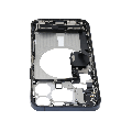 Mid-Frame Housing  W/ Charging Port Flex & Small Parts  For iPhone 15 Pro Max (US Version) (Used OEM Pull: Grade A) (Blue Titanium)