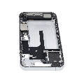 Mid-Frame Housing  W/ Charging Port Flex & Small Parts For iPhone 16 (US Version) (Used OEM Pull: Grade B) (White)