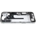 Mid-Frame Housing  W/ Charging Port Flex & Small Parts  For iPhone 16 (US Version) (Used OEM Pull: Grade C) (White)