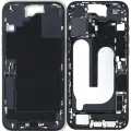 Mid-Frame Housing  W/ Charging Port Flex & Small Parts  For iPhone 16 Plus (EU / Global Version) (Used OEM Pull: Grade C) (Black)