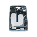 Mid-Frame Housing  W/ Charging Port Flex & Small Parts  For iPhone 16 Plus (EU / Global Version) (Used OEM Pull: Grade C) (Teal)