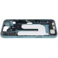 Mid-Frame Housing  W/ Charging Port Flex & Small Parts  For iPhone 16 Plus (EU / Global Version) (Used OEM Pull: Grade C) (Teal)