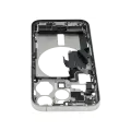 Mid-Frame Housing  W/ Charging Port Flex & Small Parts  For iPhone 15 Pro (US Version) (Used OEM Pull: Grade A) (White Titanium)