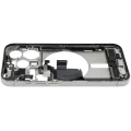 Mid-Frame Housing  W/ Charging Port Flex & Small Parts  For iPhone 15 Pro (US Version) (Used OEM Pull: Grade A) (White Titanium)