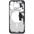 Mid-Frame Housing  W/ Charging Port Flex & Small Parts  For iPhone 15 Pro Max (US Version) (Used OEM Pull: Grade C) (Blue Titanium)