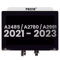 Complete LCD Display Assembly For MacBook Pro 16" A2485 (2021)  Pro /  Max  / A2780 (2023)  / A2991 (2023)    (Used OEM Pull: Grade B) (Silver)