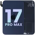 Back Glass w/ MagSafe Magnet & NFC & Flashlight Flex For iPhone 17 Pro Max (Genuine OEM) (Deep Blue)