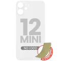 Back Glass With 3M Adhesive For iPhone 12 Mini (No Logo / Large Camera Hole) (White)