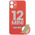 Back Glass With 3M Adhesive For iPhone 12 Mini (No Logo / Large Camera Hole) (Red)
