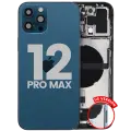 Back Housing W/ Charging Port Flex & Small Parts  For iPhone 12 Pro Max (US Version) (Used OEM Pull: Grade C) (Pacific Blue)