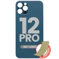 Back Glass With 3M Adhesive For iPhone 12 Pro (No Logo / Large Camera Hole) (Pacific Blue)