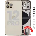 Back Housing W/ Charging Port Flex & Small Parts  For iPhone 12 Pro (EU / Global Version) (Used OEM Pull: Grade C) (Gold)