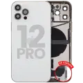 Back Housing W/ Charging Port Flex & Small Parts  For iPhone 12 Pro (US Version) (Used OEM Pull: Grade B) (Silver)