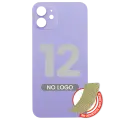 Back Glass With 3M Adhesive For iPhone 12 (No Logo / Large Camera Hole) (Purple)
