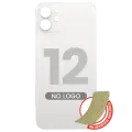 Back Glass With 3M Adhesive For iPhone 12 (No Logo / Large Camera Hole) (White)