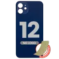 Back Glass With 3M Adhesive For iPhone 12 (No Logo / Large Camera Hole) (Blue)