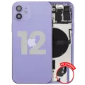 Back Housing W/ Small Parts For iPhone 12 (US Version) (Used OEM Pull: Grade B) (Purple)