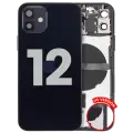 Back Housing W/ Small Parts For iPhone 12 (US Version) (Used OEM Pull: Grade C) (Black)