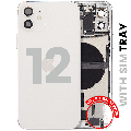 Back Housing W/ Charging Port Flex & Small Parts  For iPhone 12 (EU / Global Version) (Used OEM Pull: Grade C) (White)