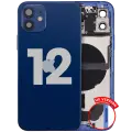 Back Housing W/ Charging Port Flex & Small Parts  For iPhone 12 (US Version) (Used OEM Pull: Grade C) (Blue)