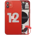 Back Housing W/ Charging Port Flex & Small Parts  For iPhone 12 (US Version) (Used OEM Pull: Grade C) (Red)