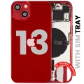 Back Housing W/ Small Parts For iPhone 13 (EU / Global Version) (Used OEM Pull: Grade C) (Red)