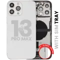 Back Housing W/ Charging Port Flex & Small Parts  For iPhone 13 Pro Max (EU / Global Version) (Used OEM Pull: Grade C) (Silver)