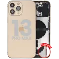 Back Housing W/ Charging Port Flex & Small Parts  For iPhone 13 Pro Max (US Version) (Used OEM Pull: Grade B) (Gold)